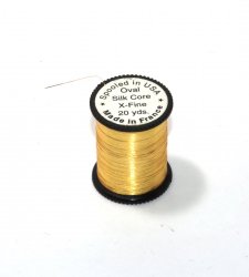 Люрекс LAGARTUN oval silk core x-fine 20yds цв.gold(Франция)