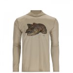 Термофутболка SIMMS Tech Hoody Artist Series LS цв.stone/brown trout р-р M(Эль-Сальвадор)