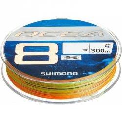 Шнур SHIMANO Ocea 8 PE цв.multicolor 300м р-р 4,0, 0,33мм(Япония)