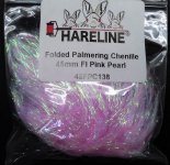 Синель HARELINE Folded Palmering 45мм цв.138 fluo pink pearl(США)