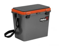 Ящик зимний рыболовный HELIOS односекционный 19л цв.серо-оранжевый HS-IB-19-GO-1(Россия)