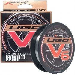 Леска YGK X-Braid UGO V6 Soft Fluorocarbon 100м р-р 1,2, 0,185мм(Япония)