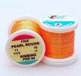 Люрекс HENDS Pearl Round Ribbing Tinsel 11 Yds цв.fluo orange pearl PRR-94(Чехия)