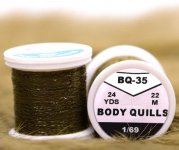 Материал для тела HENDS Body Quills 24yds цв.olive dk. BQ-35(Чехия)