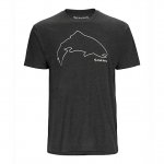 Футболка SIMMS Trout Outline цв.charcoal heather р-р M(Эль-Сальвадор)