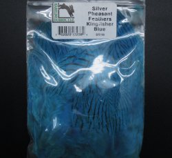 Перья серебрянного фазана покровные HARELINE цв.kingfisher blue(США)