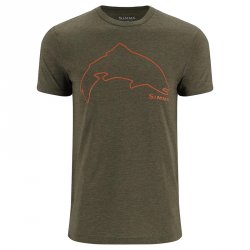 Футболка SIMMS Trout Outline цв.loden heather р-р XL(Эль-Сальвадор)